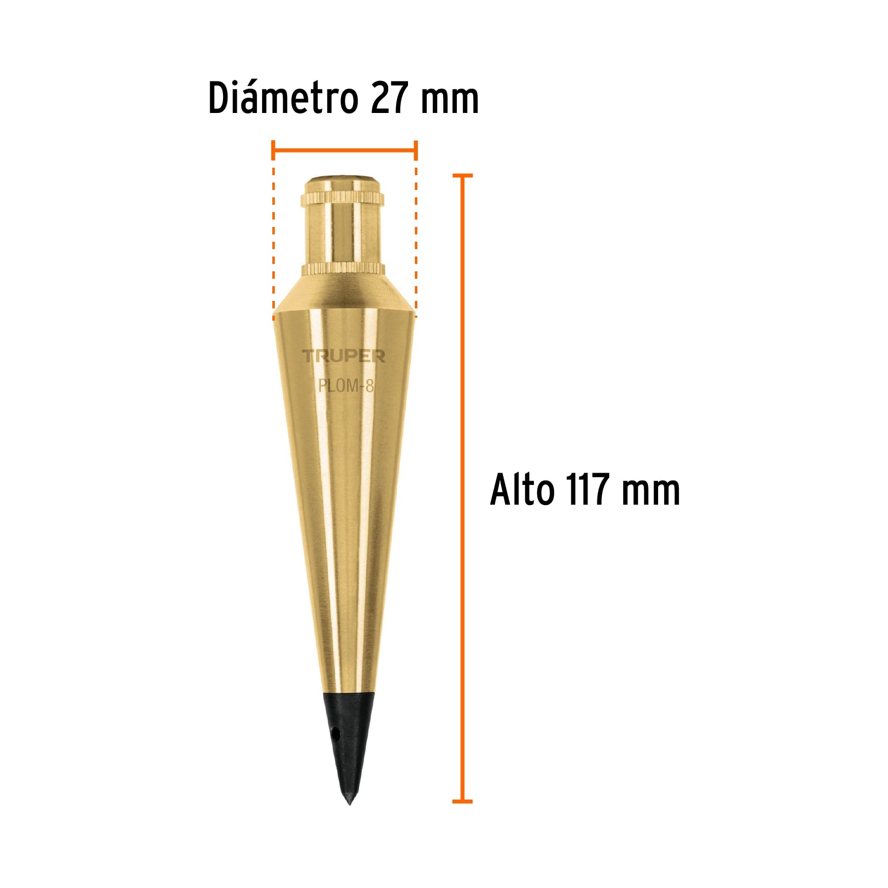 Plomada de latón 8 oz, Truper - 17070
