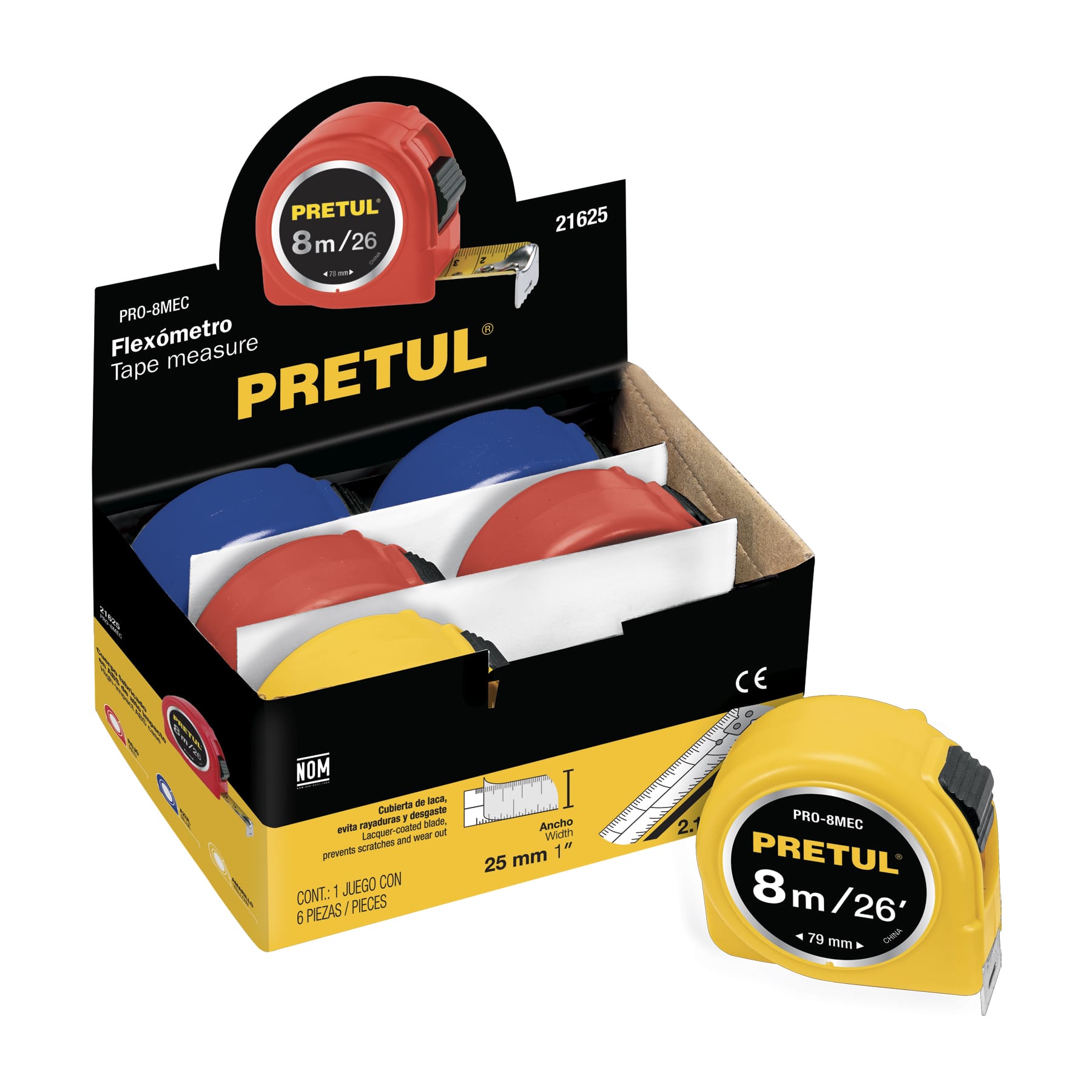Wincha 8 m cinta 25 mm, Pretul - 21625