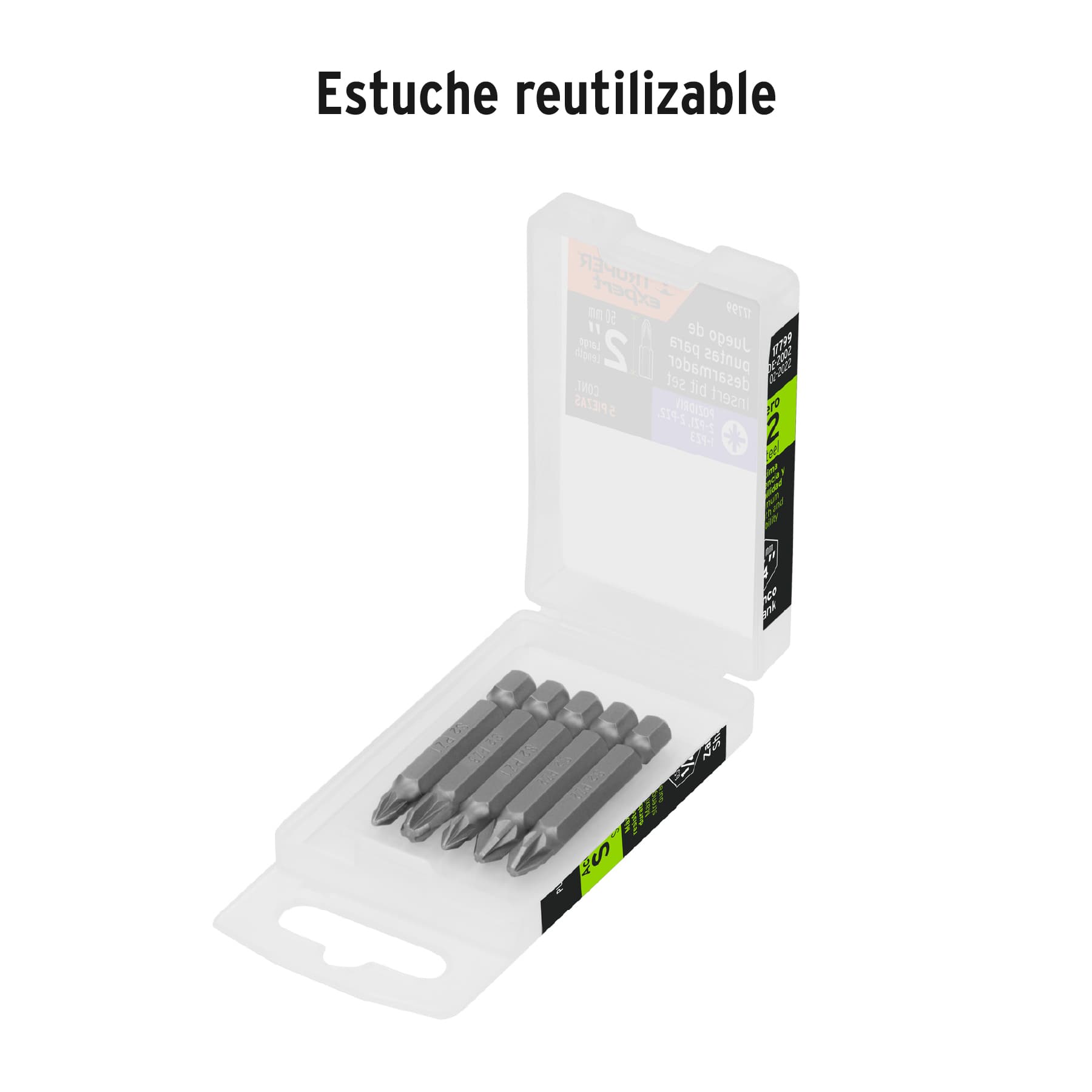 Juego de 5 puntas pozidriv combinadas largo 2", Expert - 17799