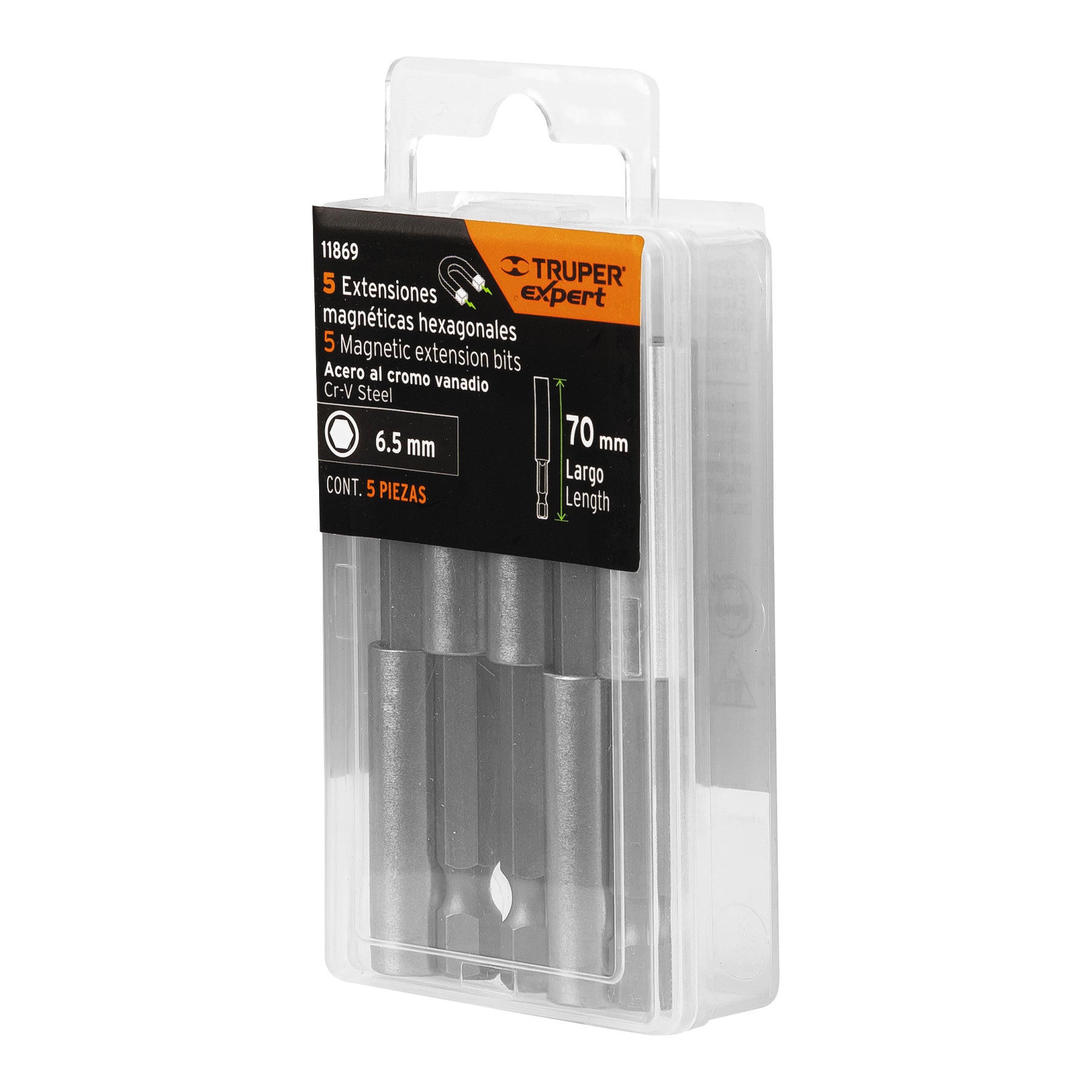 Estuche con 5 extensiones de 70 mm magnéticas, Expert - 11869