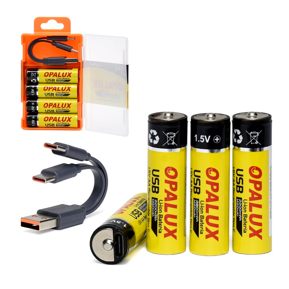 Pila AA Recargable Li-ion Opalux LI-AA2200R