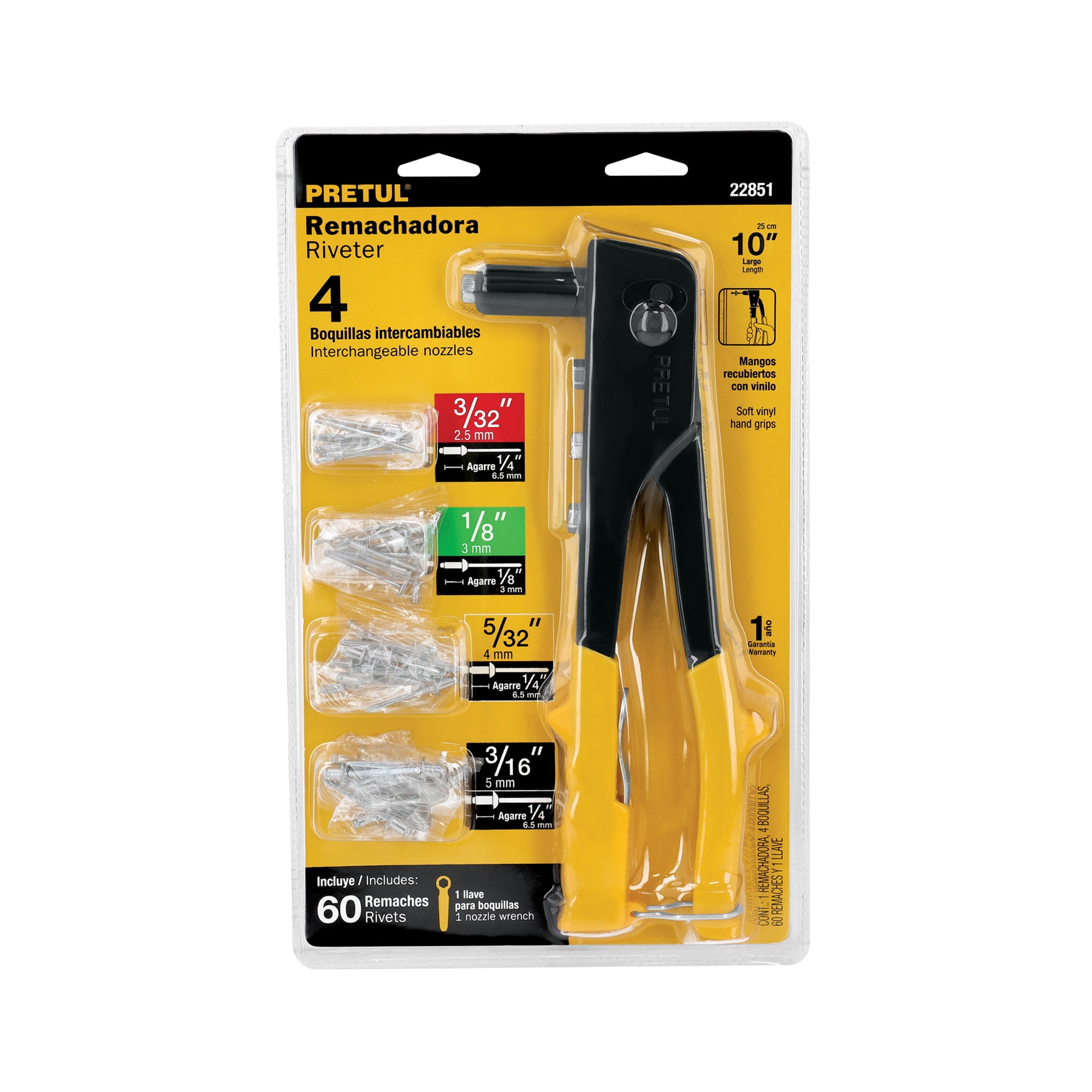 Remachadora 10" con remaches, Pretul - 22851