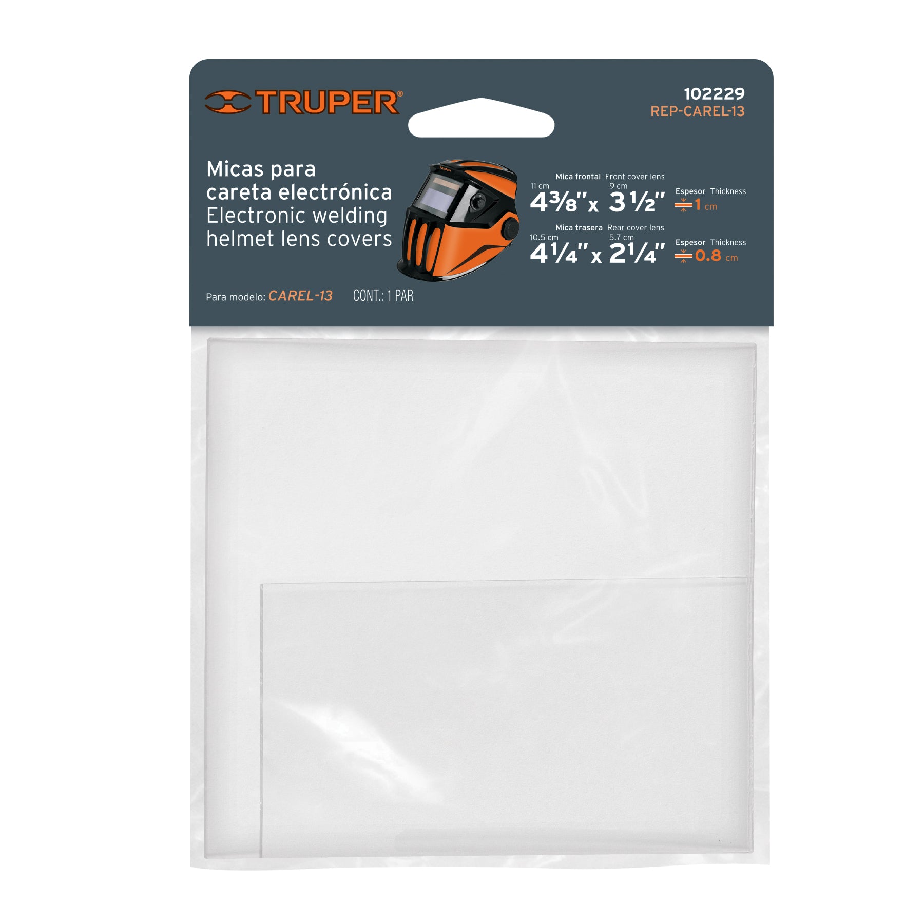 Bolsa c/2 micas para careta CAREL-13, TRUPER - 102229