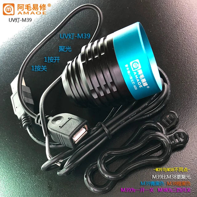 LAMPARA AMAOE CURADO UV M39 (1LED LUZ) ORG - NEGRO - 01989