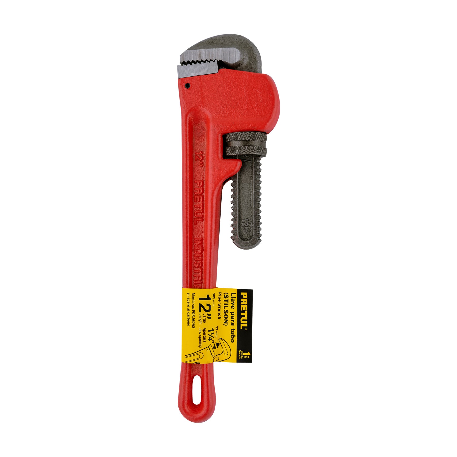 Llave stilson 12" cuerpo de hierro maleable, Pretul - 22012