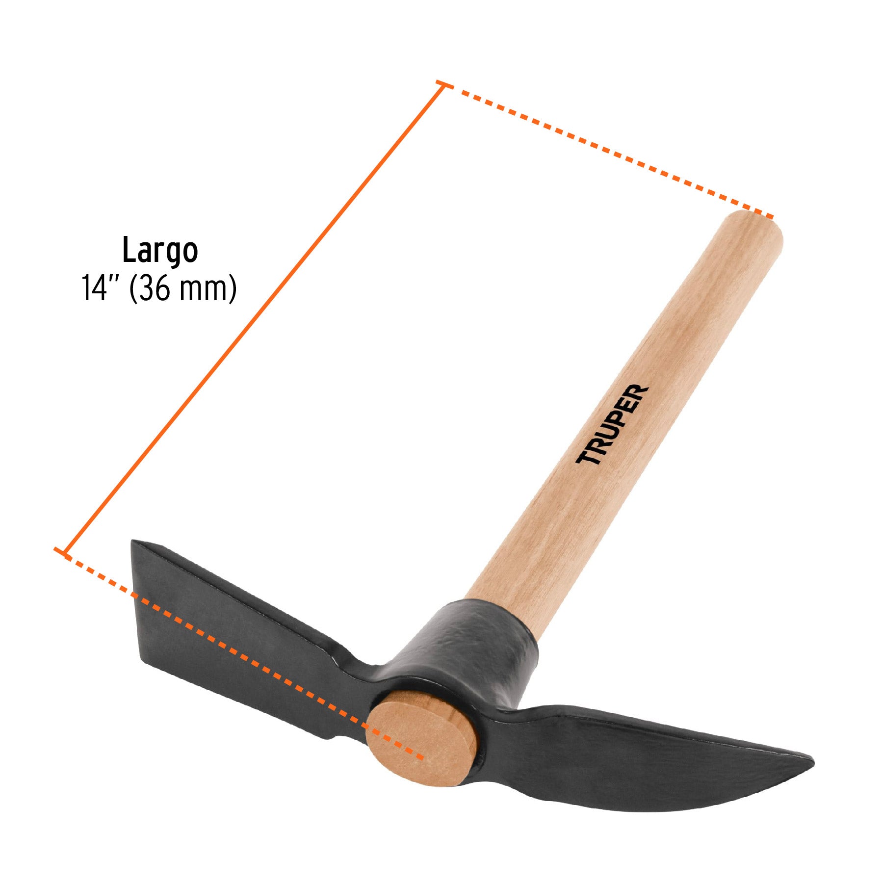 Talacho-pico, mango de madera 14", Truper - 10927