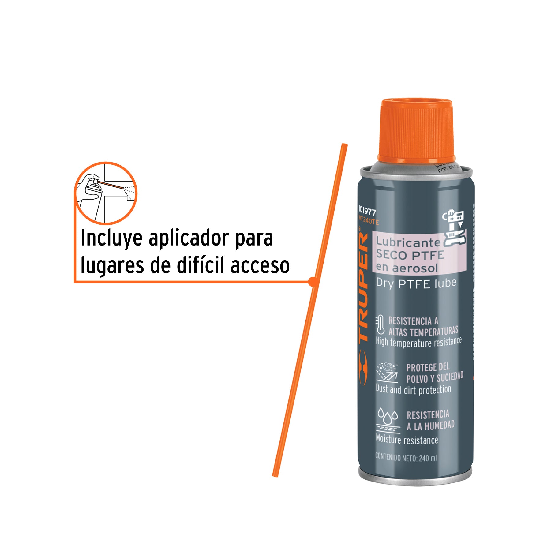 Lubricante Seco Ptfe En Aerosol 240 Ml, Truper - 101977