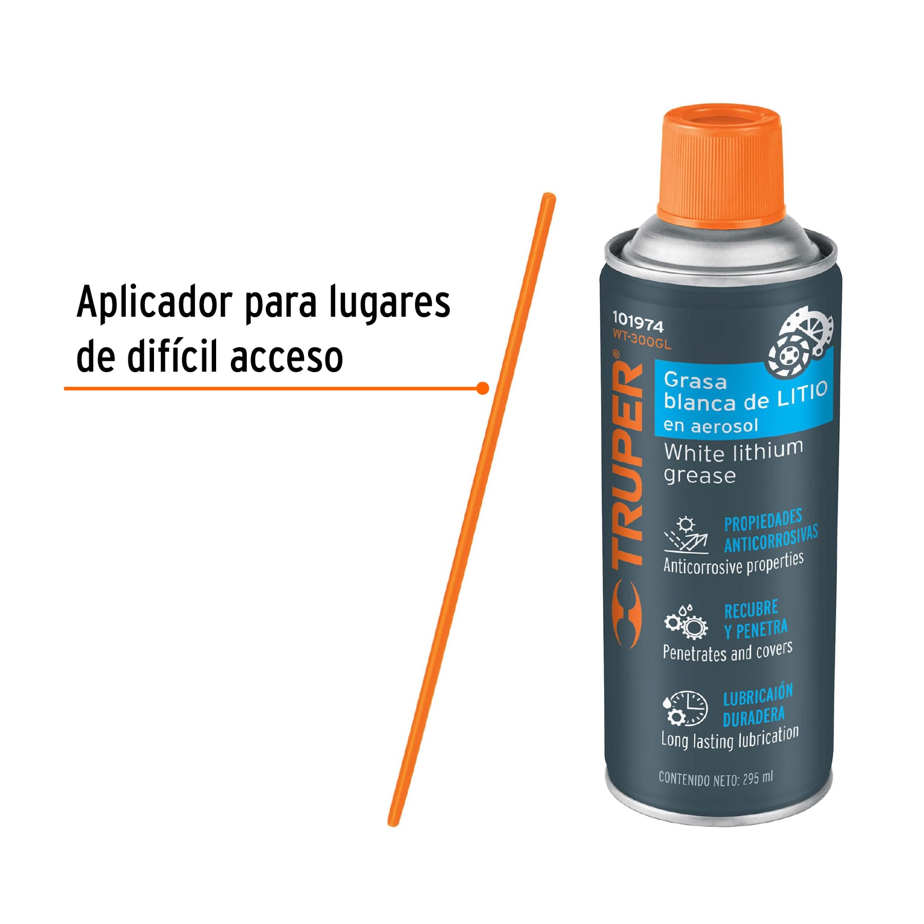 Grasa blanca de litio en aerosol 295 ml, Truper - 101974