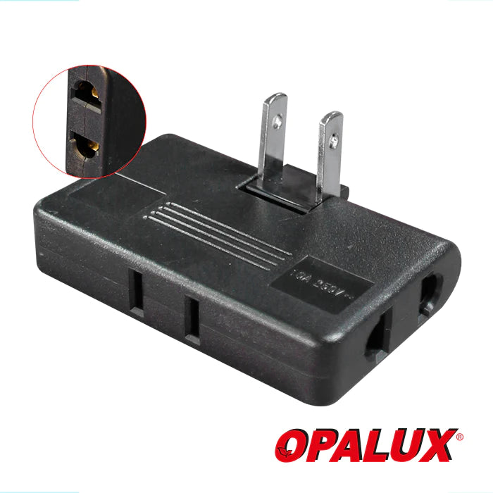 Adaptador OPALUX Enchufe Triple Giratorio XD-608-FBK