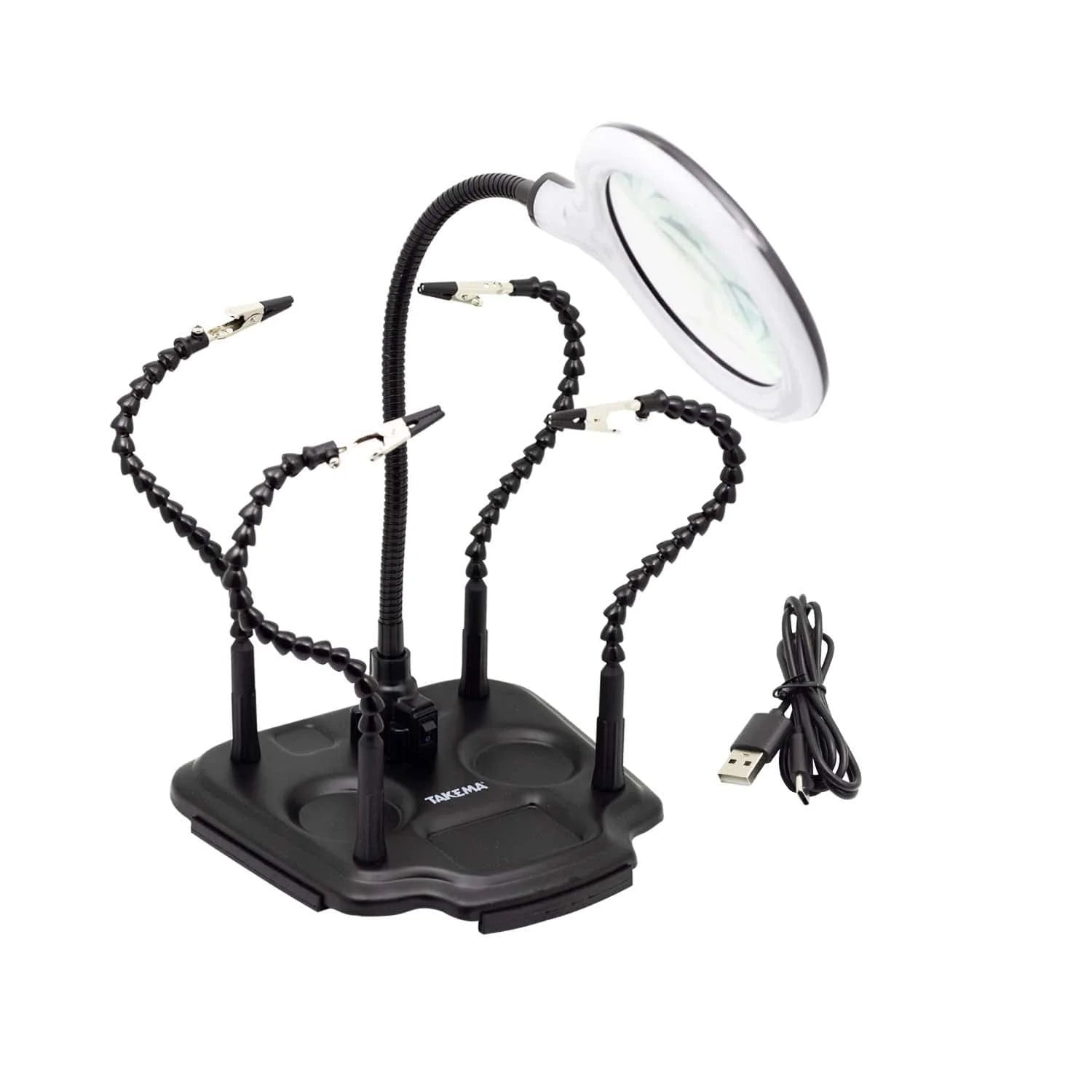 SOPORTE PARA SOLDAR / LUPA / LUZ LED / CONFECCION USB - ZD-11M-2