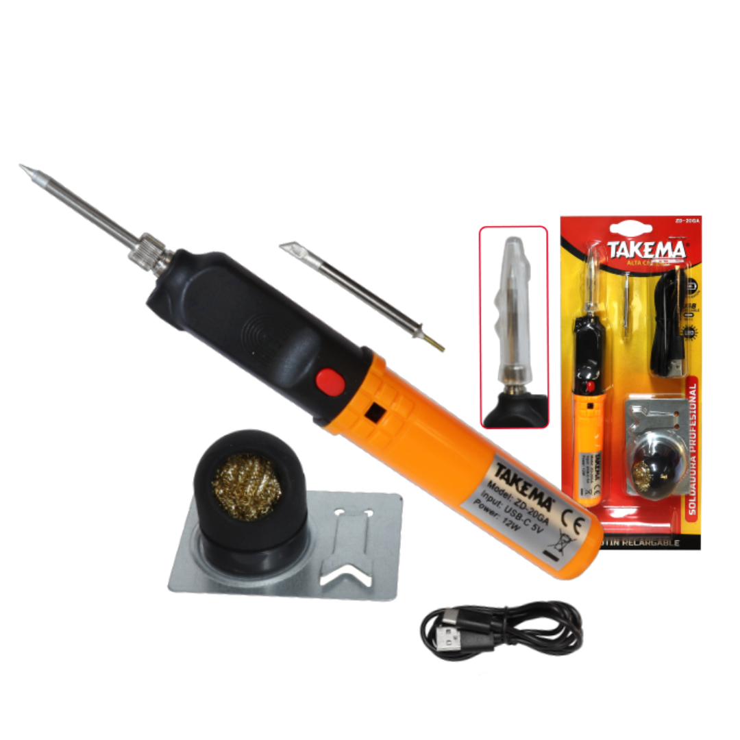 Cautin Recargable Tipo C 12W, TAKEMA ZD-20GA