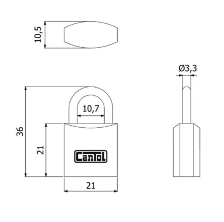 Candado Cantol Clasico CC-20