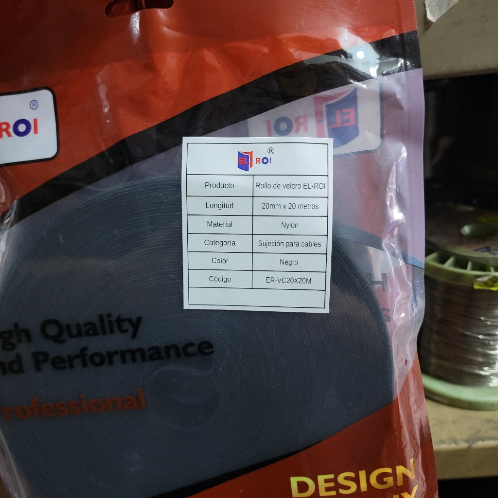 Cinta Velcro de 20m x 20mm