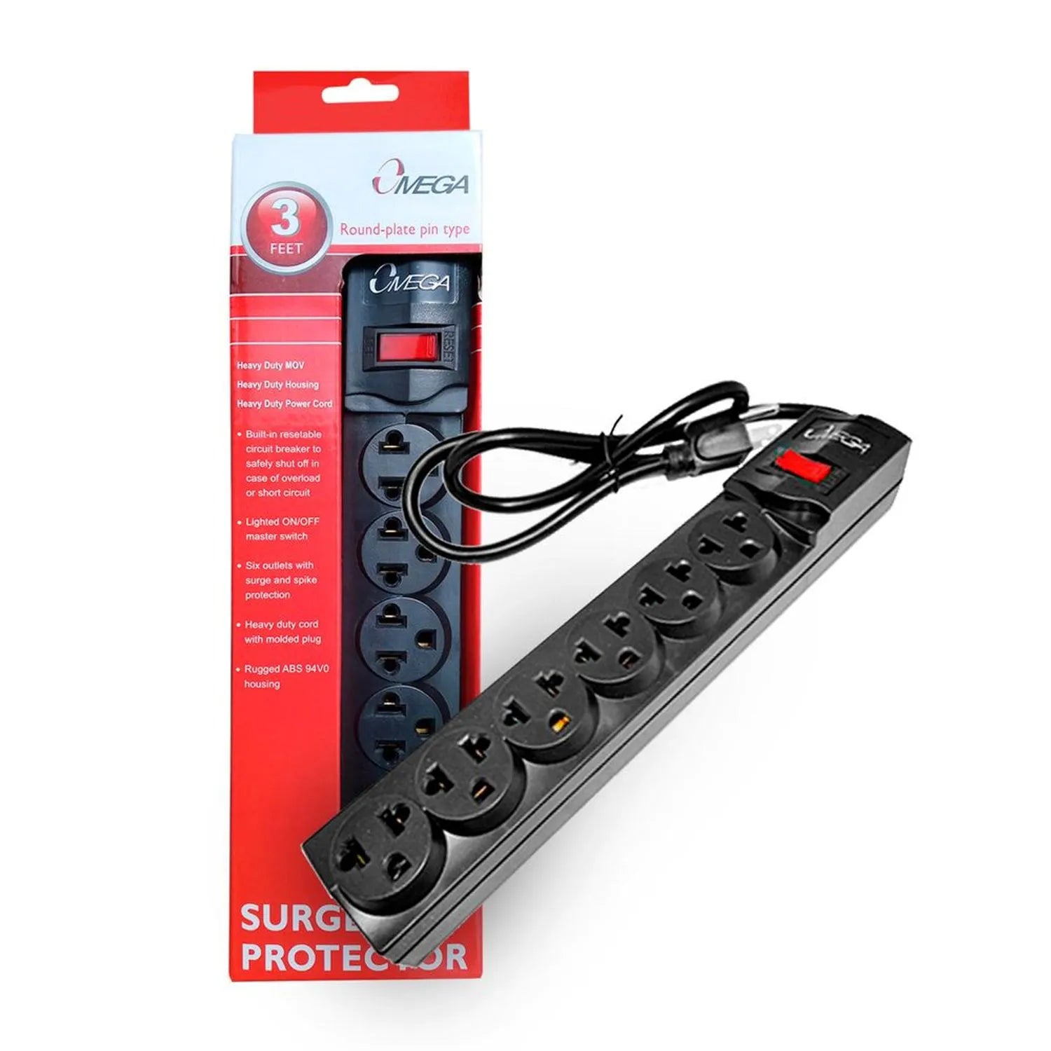 Supresor De Picos De 6 Tomas Omega (90 cm)