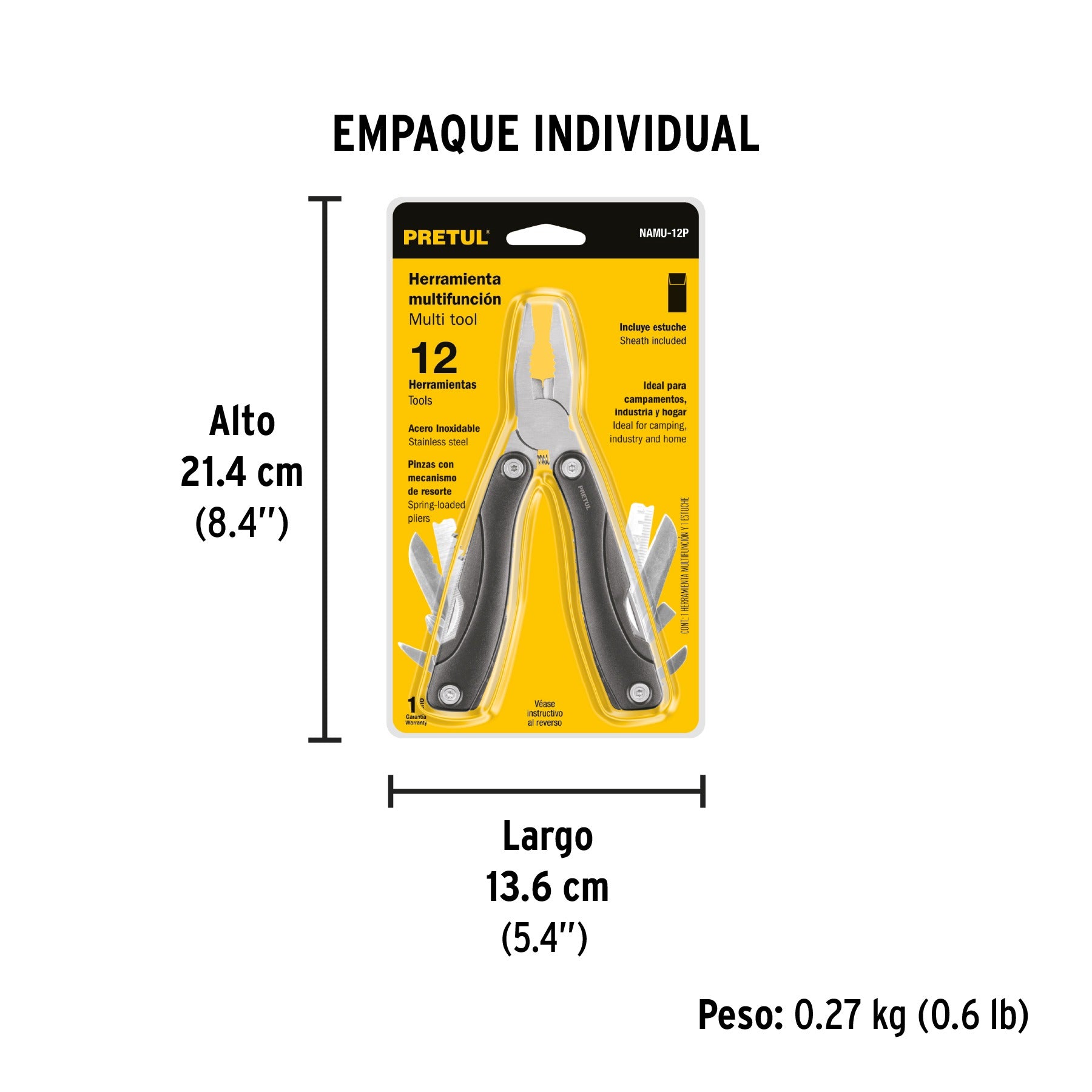 Multiherramienta con 12 funciones, PRETUL - 24106
