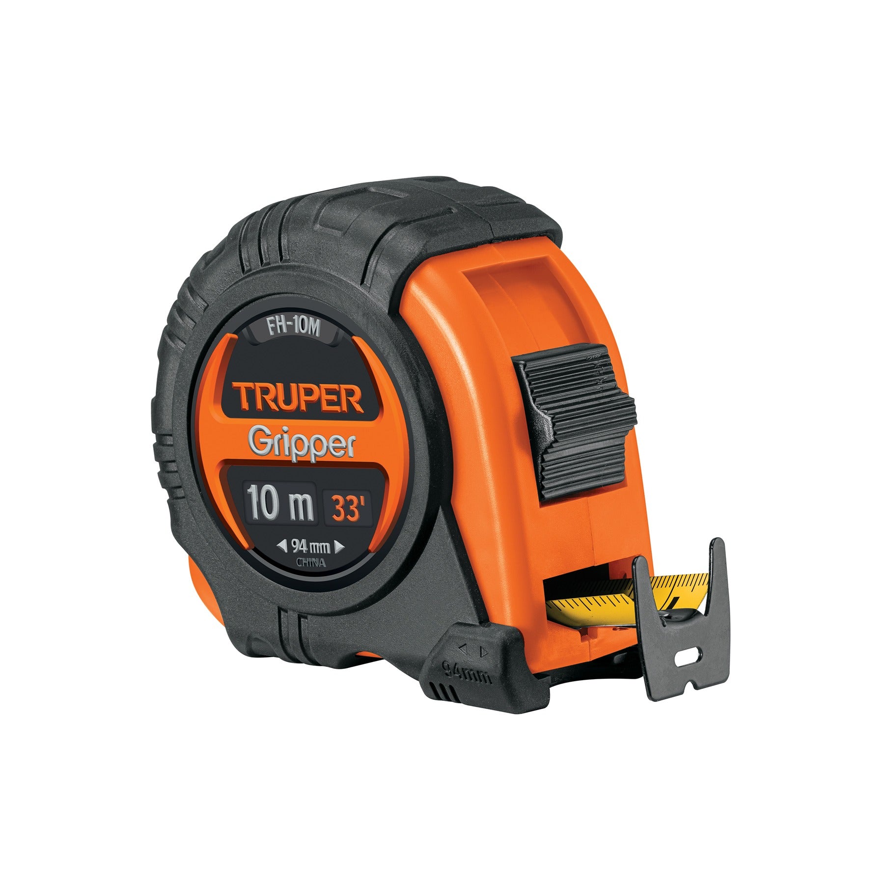 Flexómetro Gripper contra impactos 10 m cinta 32 mm, TRUPER - 14582