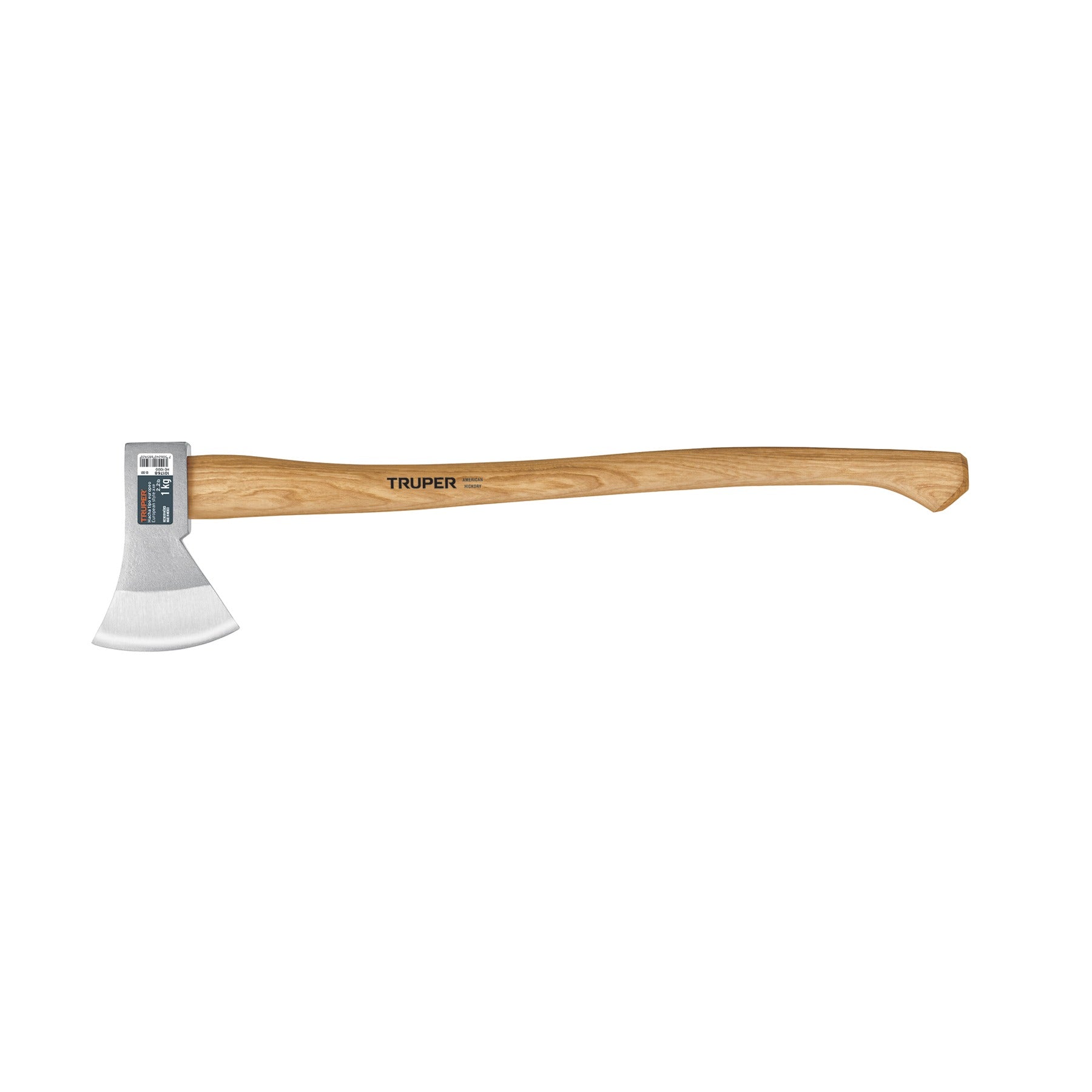 Hacha europea 1000 g, mango hickory 28", TRUPER - 101768