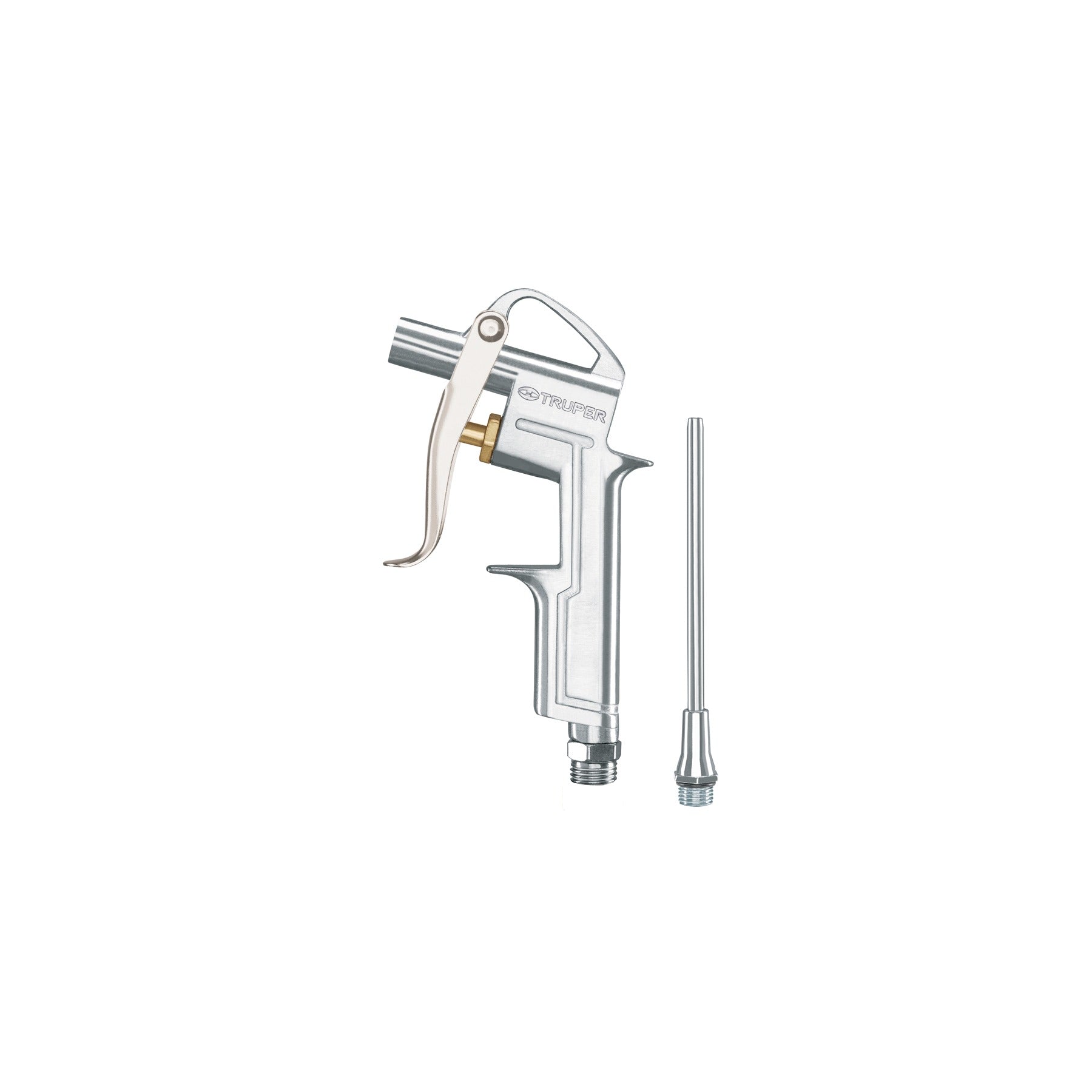 Pistola de aluminio para sopletear, boquilla ext 4",TRUPER 19235