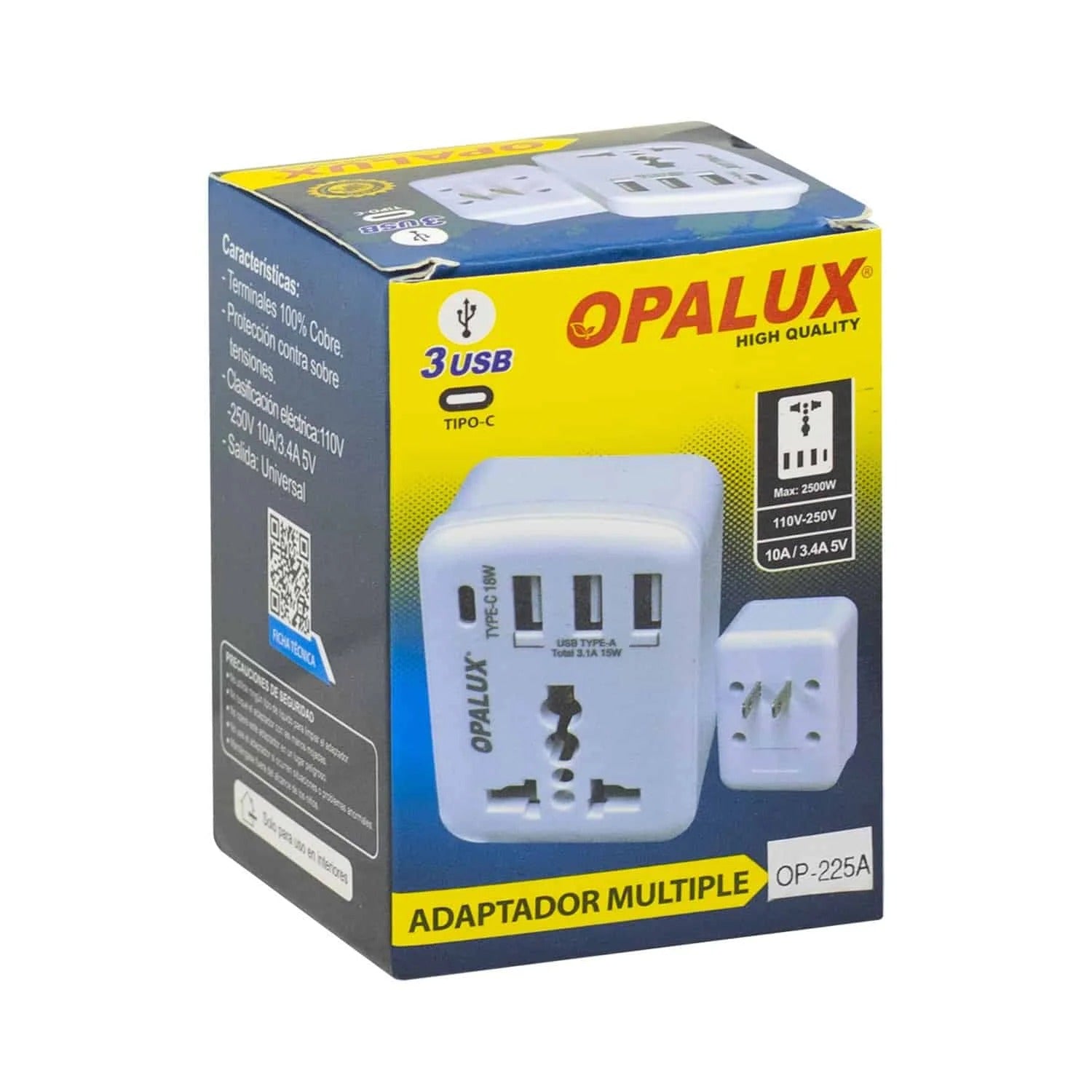 Adaptador Enchufe Múltiple OPALUX OP-225A