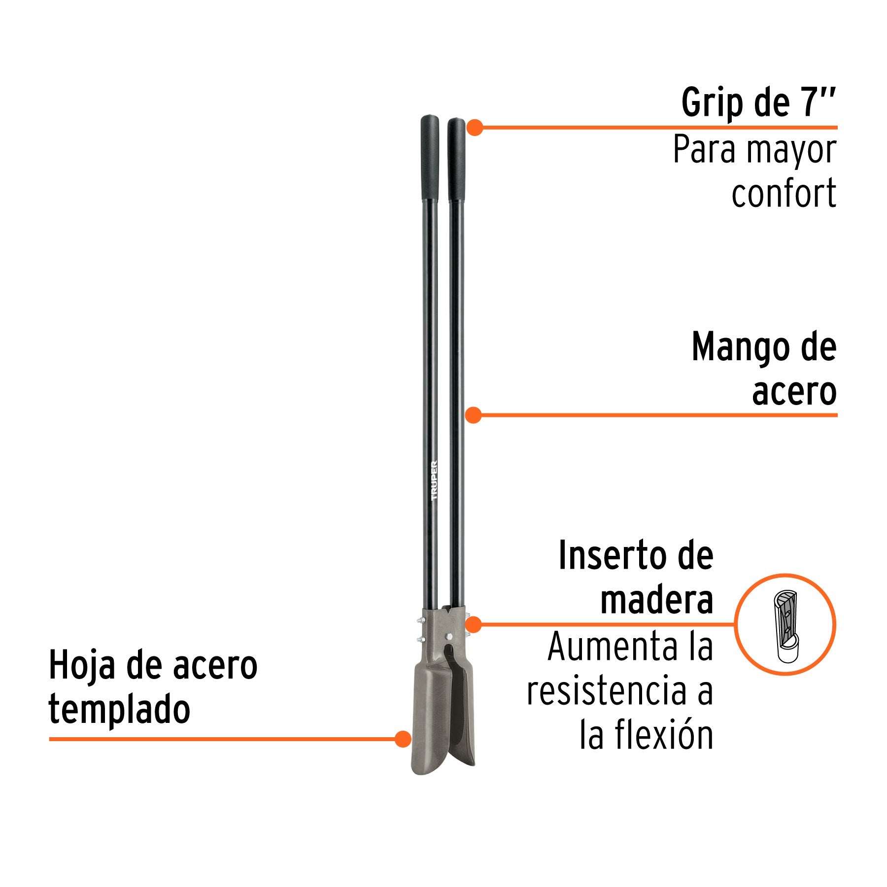 Cavador mangos de acero 45", TRUPER - 11131