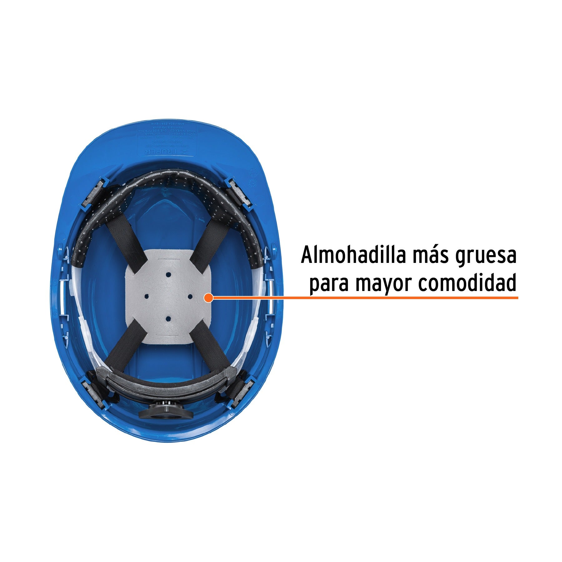 Casco de seguridad, ajuste de matraca, azul, TRUPER 10371