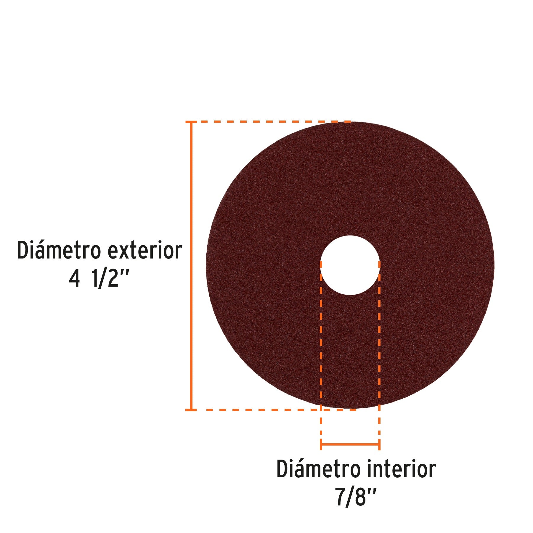 Disco lija 4-1/2" con respaldo de fibra, grano 120, TRUPER 100128