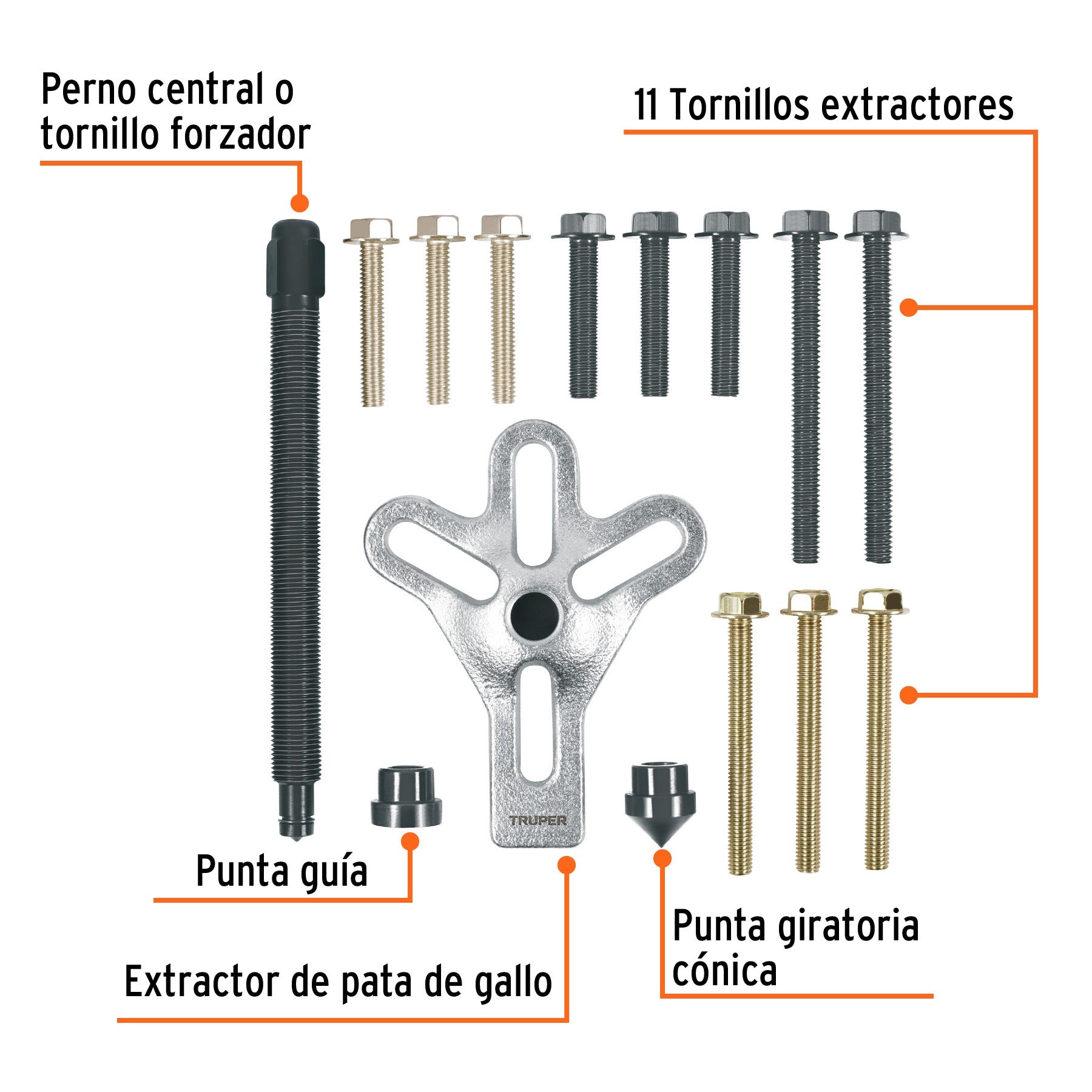 Extractor pata de gallo, 15 piezas, TRUPER - 14511