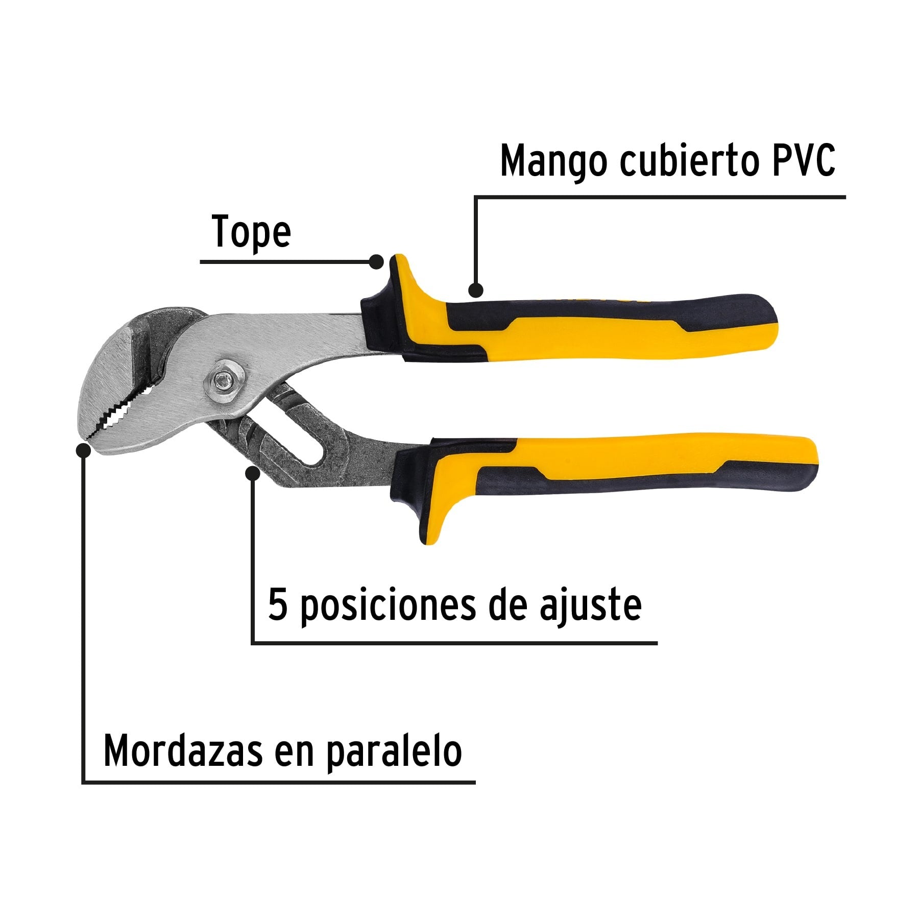 Pinza de extensión 8" mango Comfort Grip, PRETUL - 27157
