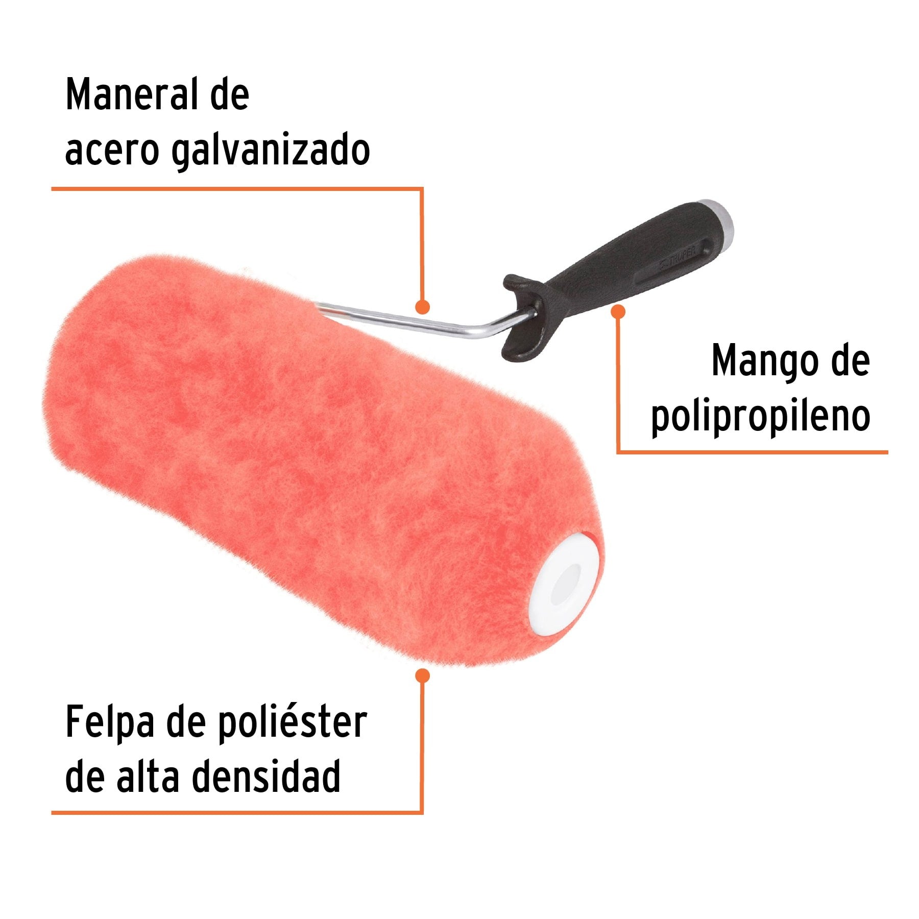 Rodillo para pintar 9 x 1-1/4" superficies extra rugosas TRUPER 13879