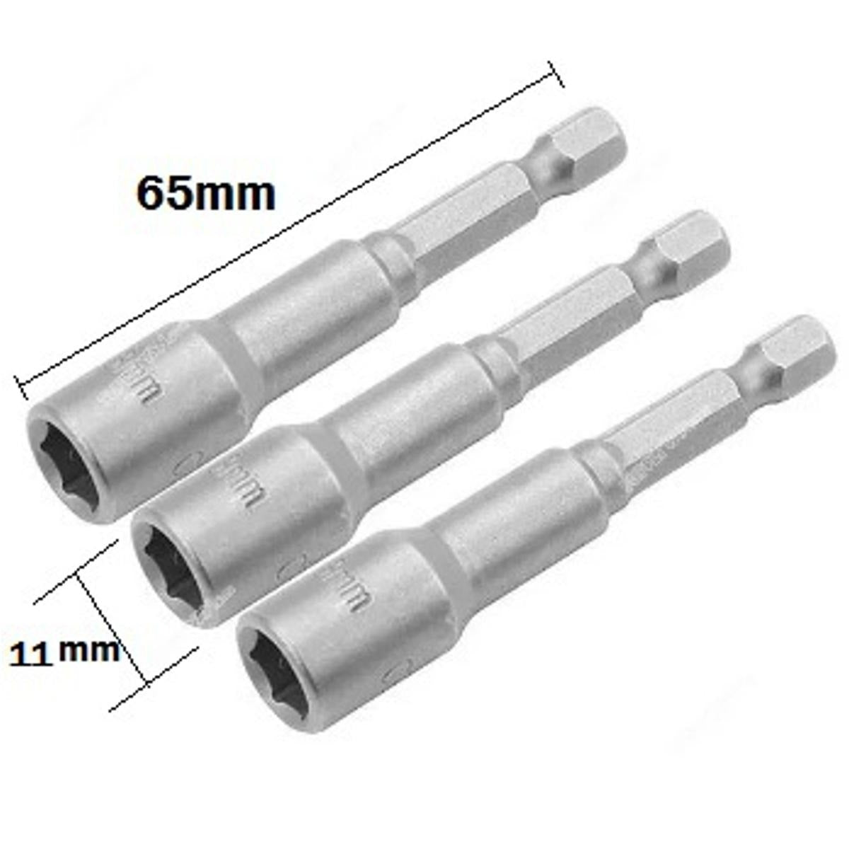 Juego de 3 puntas atornillador Hexagonal Magnetico 8mm Tolsen 77843