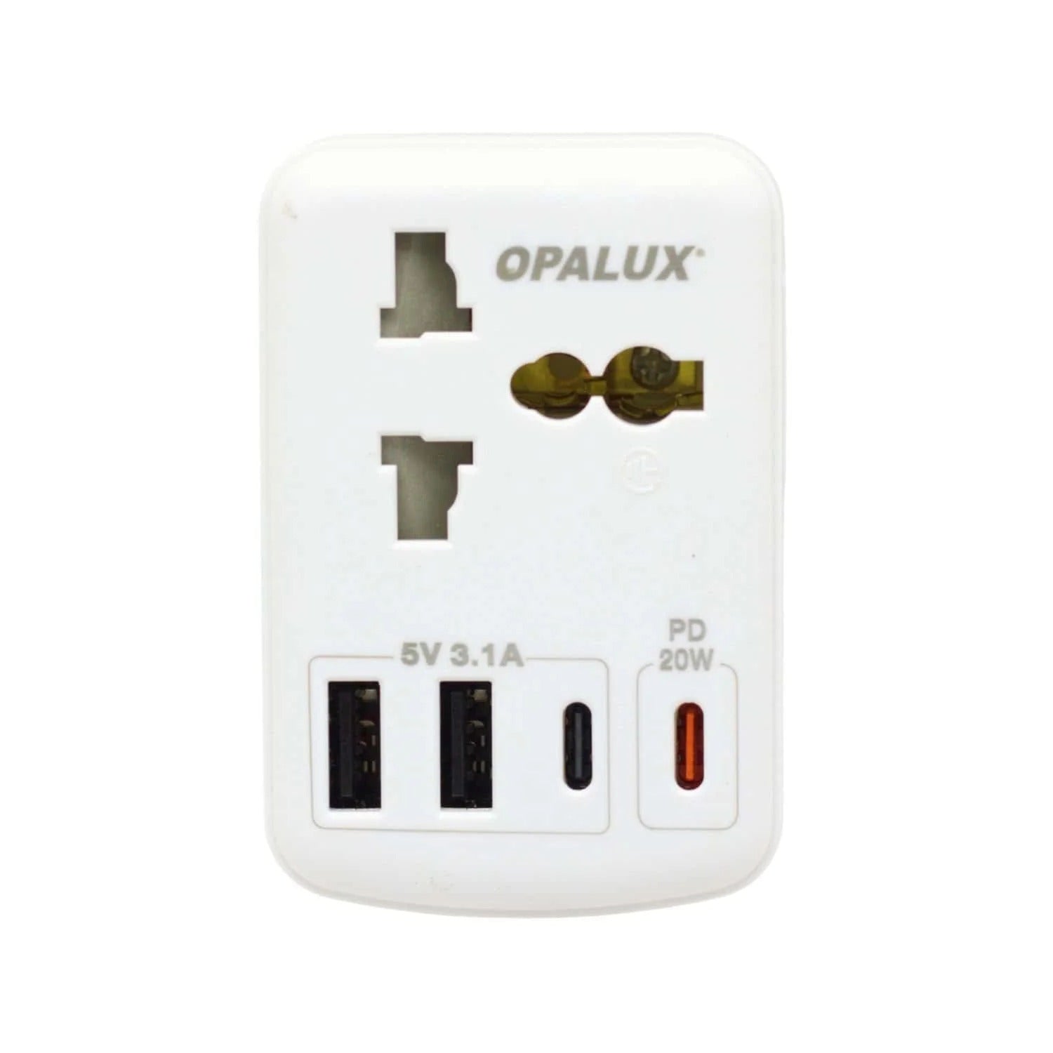 Adaptador Múltiple Plano + Tierra + USB + Tipo C OP-325A OPALUX