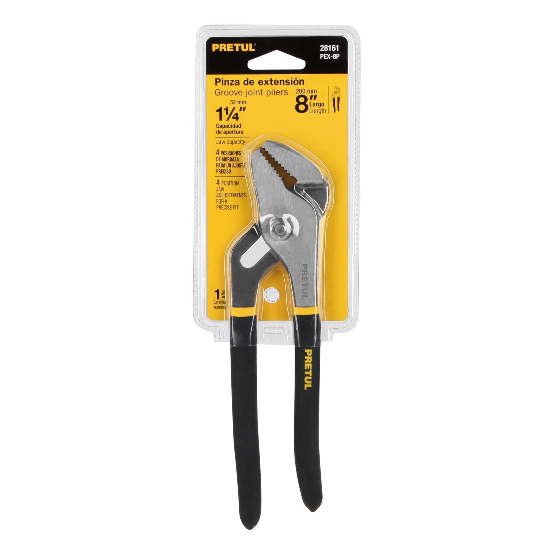 Pinza de extensión 8" mango de PVC, PRETUL - 28161
