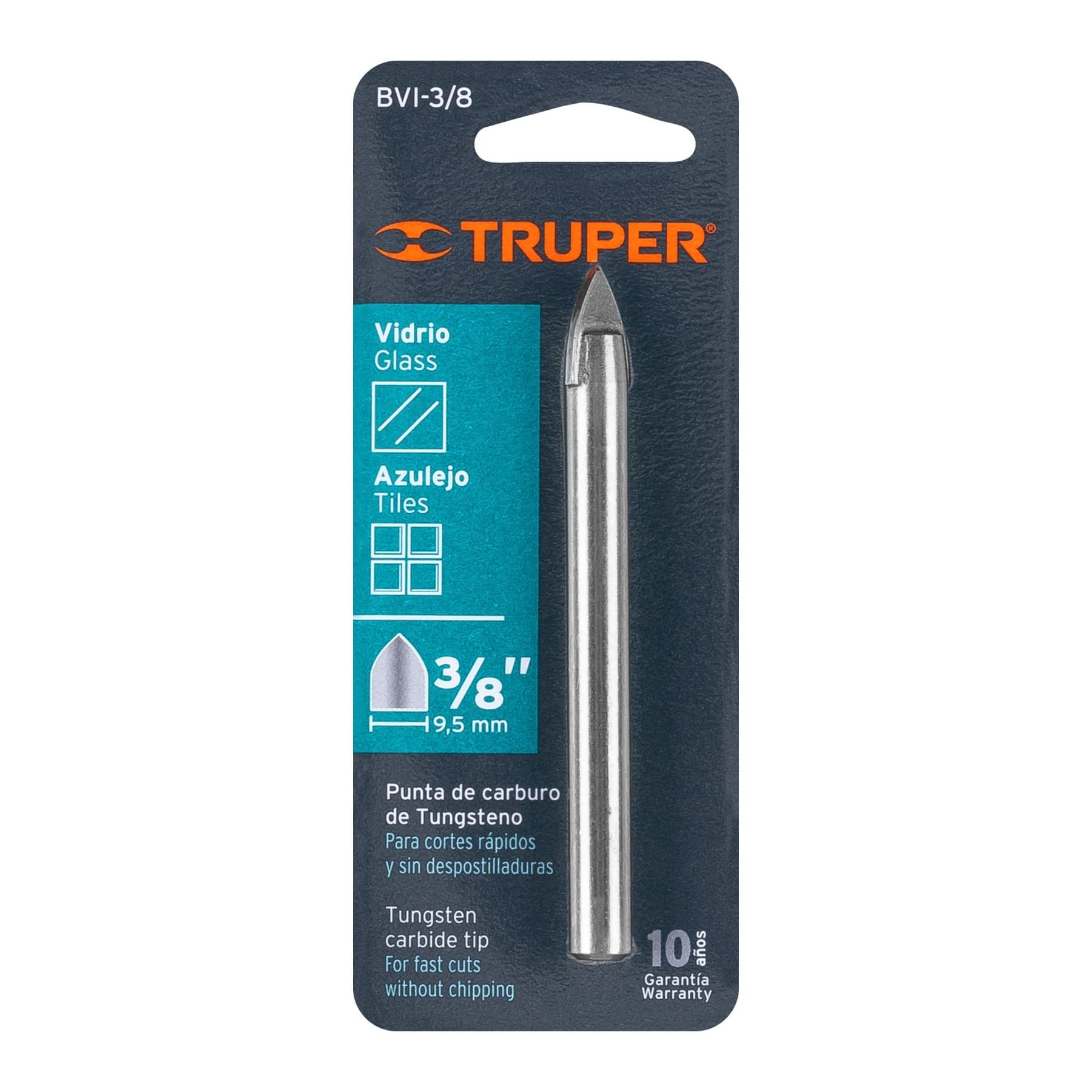 Broca para vidrio y azulejo de 3/8", Truper - 11704