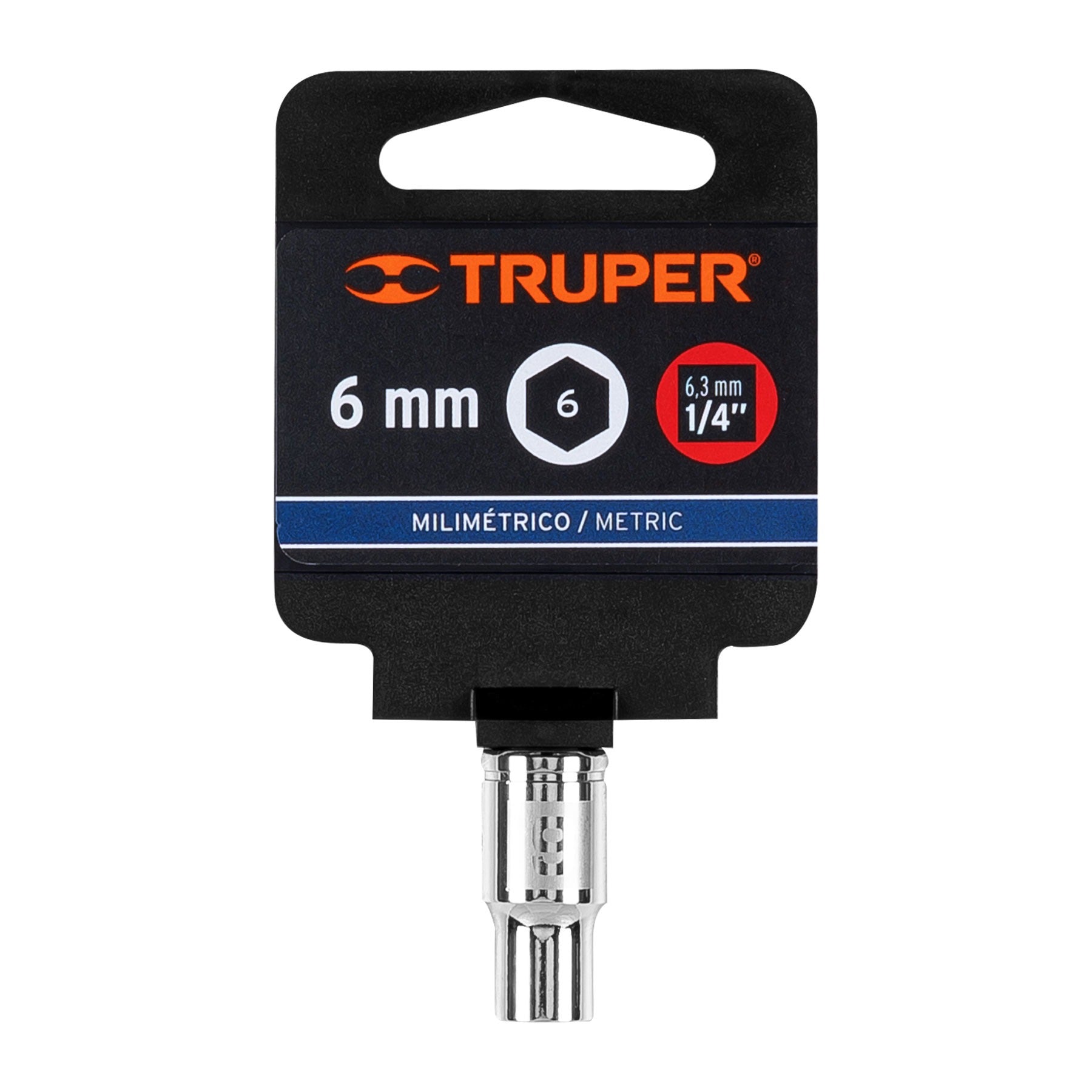 Dado de 6 mm 6 puntas cuadro 1/4 TRUPER - 13168