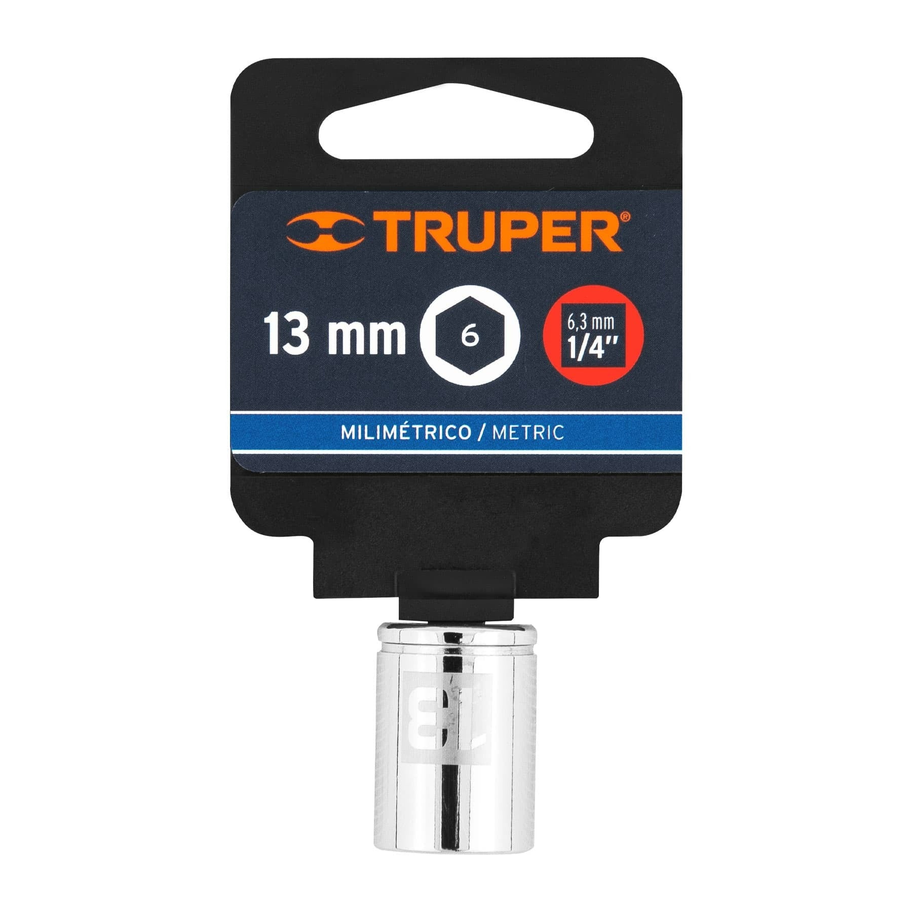Dado de 13 mm 6 puntas cuadro 1/4 TRUPER - 13175
