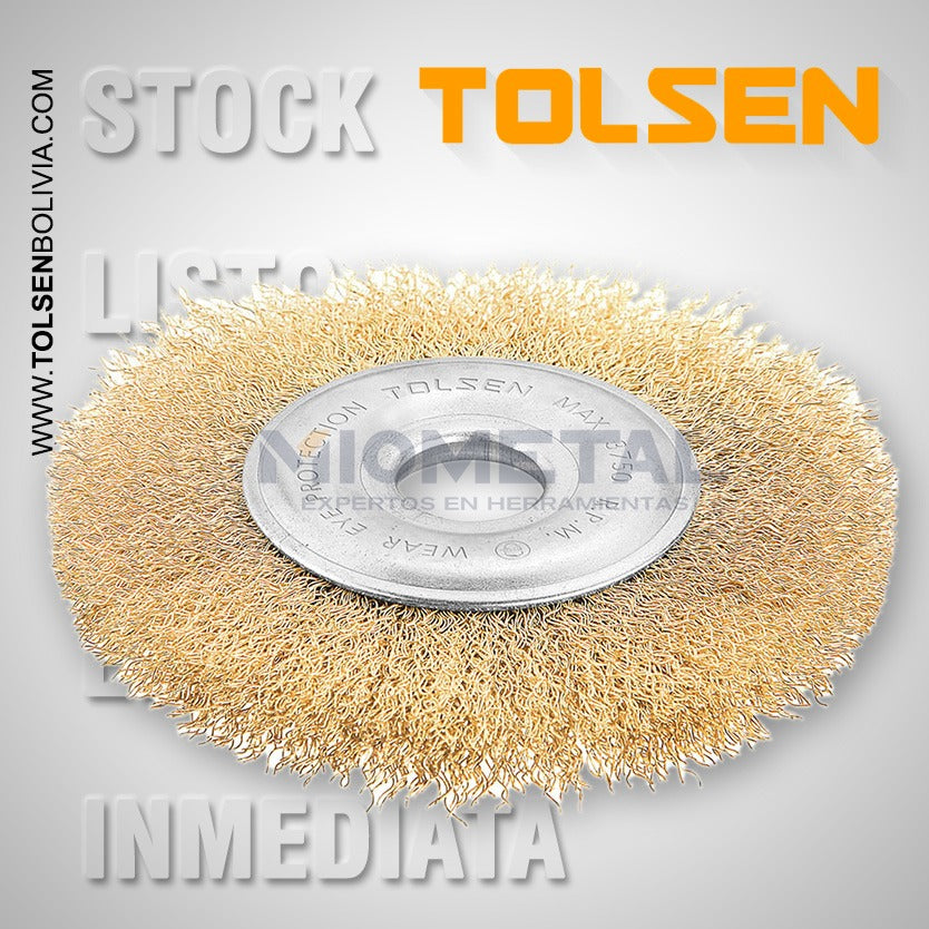 Cepillo Circular 125 Mm Rizado Amoladora Banco Tolsen 77527