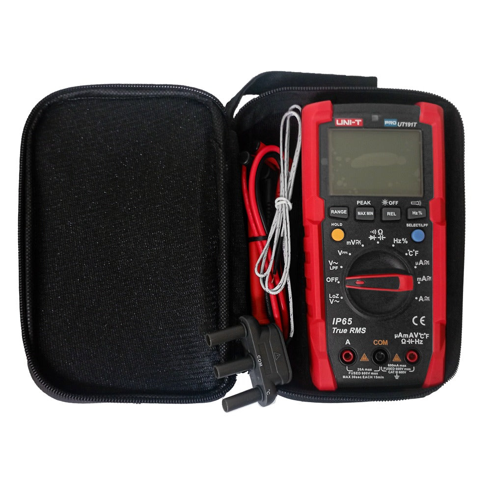 Multímetro Digital True RMS IP65 con Temperatura UNIT UT-191T