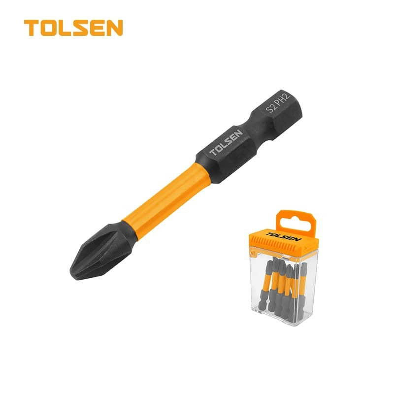 Juego de 10 puntas para destornillador de impacto PH2x50mm TOLSEN 20572