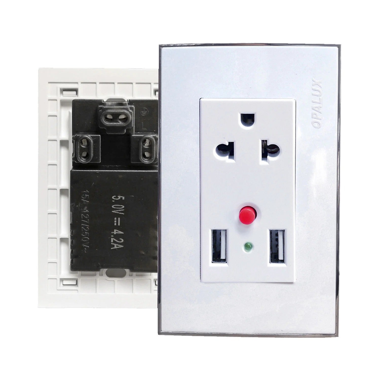 Tomacorriente Universal + USB Doble OP-1294 OPALUX