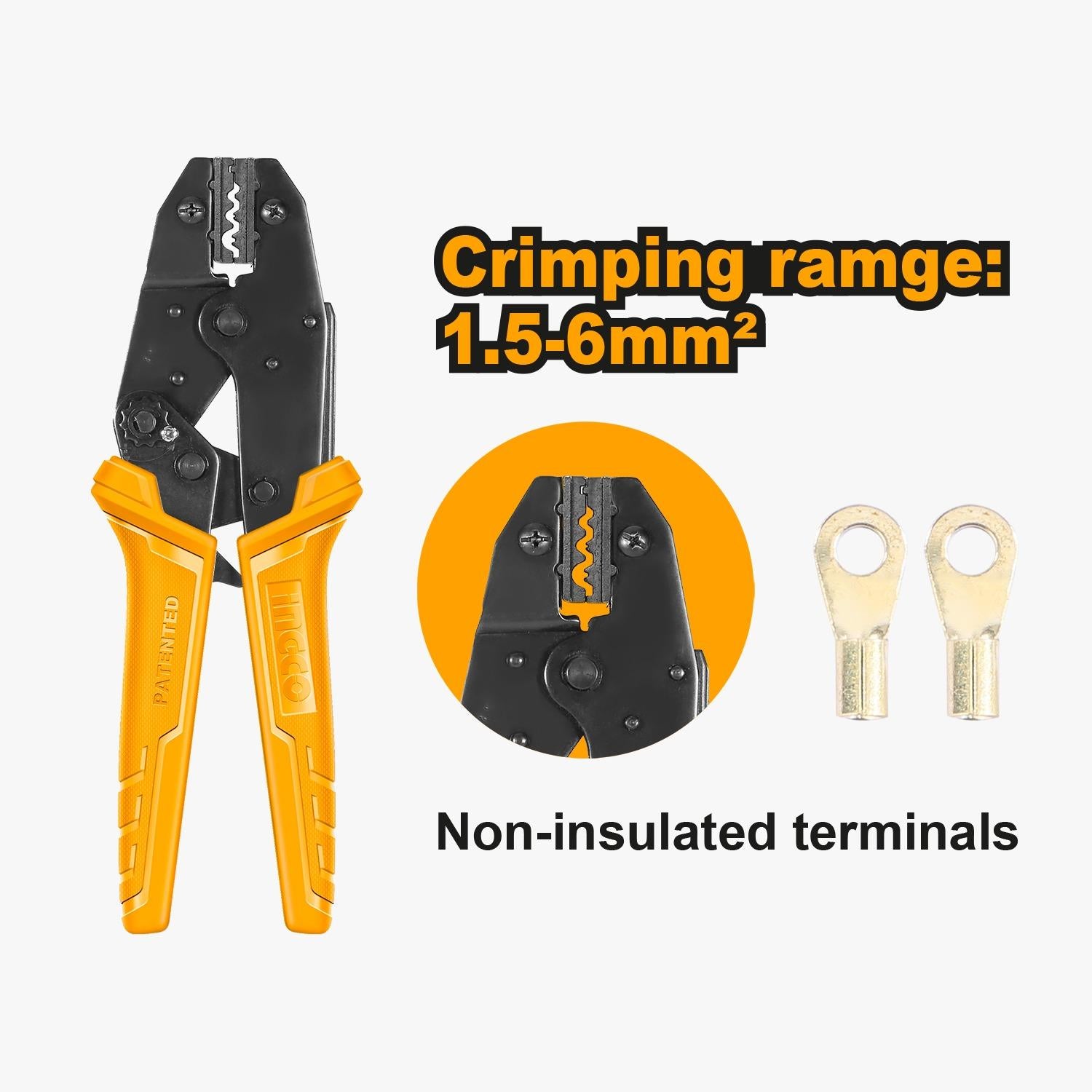 ALICATES PARA PRENSAR CON TRINQUETE 1.5-6MM INGCO - HRCPL1506