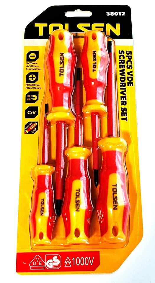 Juego de Destornilladores VDE de 5 piezas Tolsen - 38012
