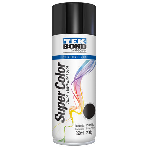 Pintura En Spray De Alta Temperatura Tekbond Negro Brillante 400ml