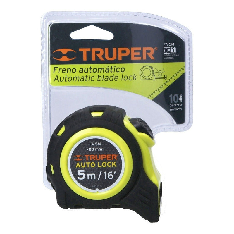 Wincha Auto-lock Contra Impactos 5 M Cinta 19 Mm, Truper