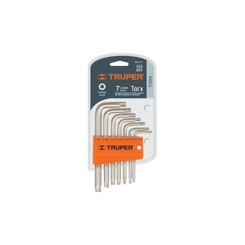 Llaves Torx 7pzas Cortas Con Organizador Truper 15552