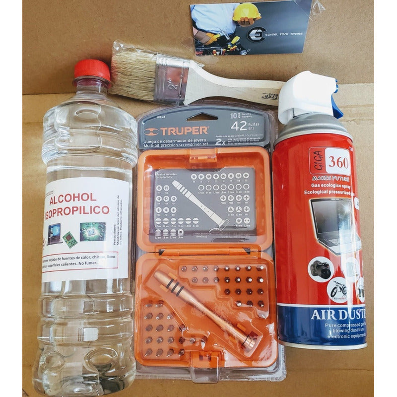 Pedido Alcohol Isop. Aire Comprimido Brocha Y Jgo 42 Piezas