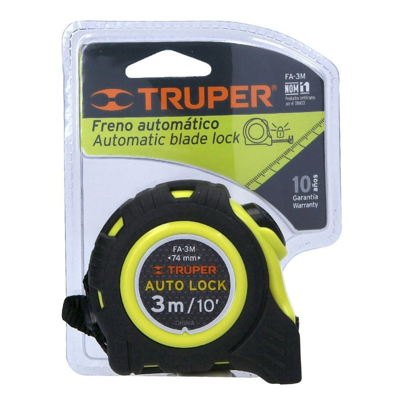 Wincha Auto Lock Contra Impactos 3 M Cinta 16 Mm, Truper C