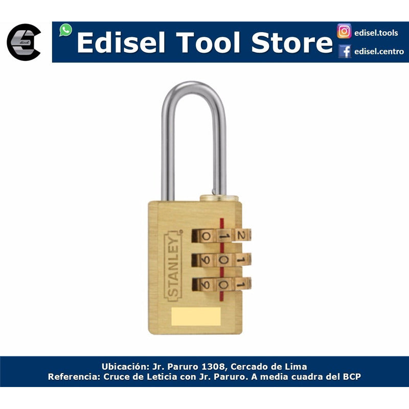 Candado De Viaje Con Clave 30mm Stanley
