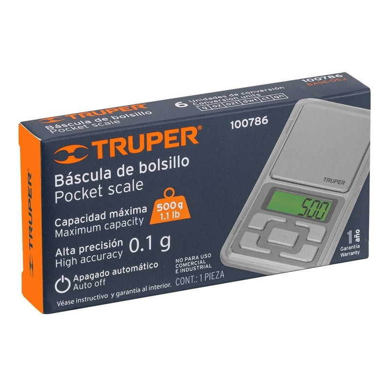 Balanza Electronica De Bolsillo Max 500 Gr, Truper