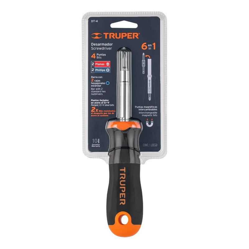 Desarmador 2 Puntas Dobles Y Barra Con 2 Cajas Hexagonal