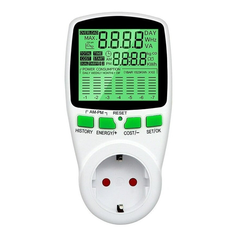 Medidor De Consumo Watts Voltaje Watimetro, Medidor de energía 3680W 16A